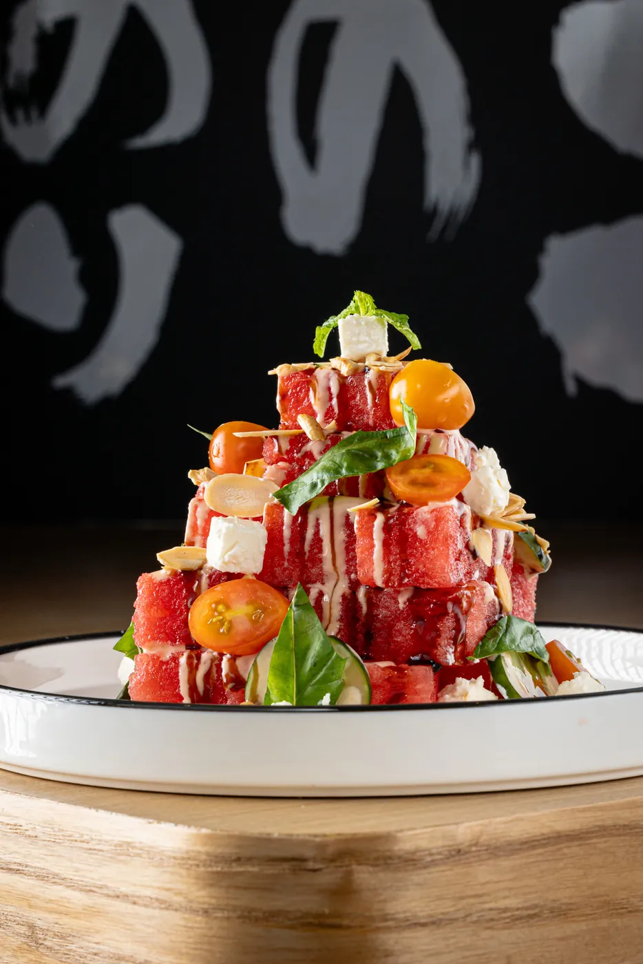 Plated fine dining food photography