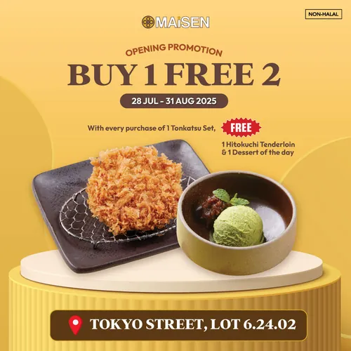 Maisen Buy 1 Free 2 promotion