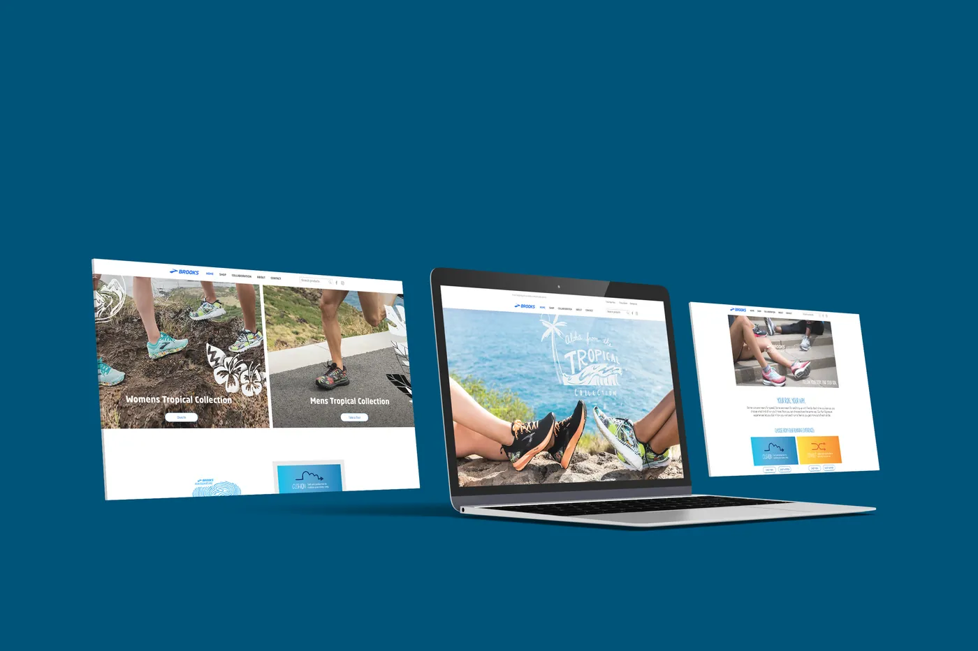 Footwear brand website design mockup